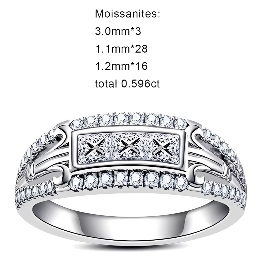 Bague Mariage Homme Moissanite D Color VVS1 - Kevin