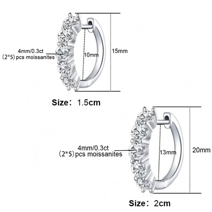 Boucles D'oreilles Créole Moissanite D Color VVS1 - Gaia