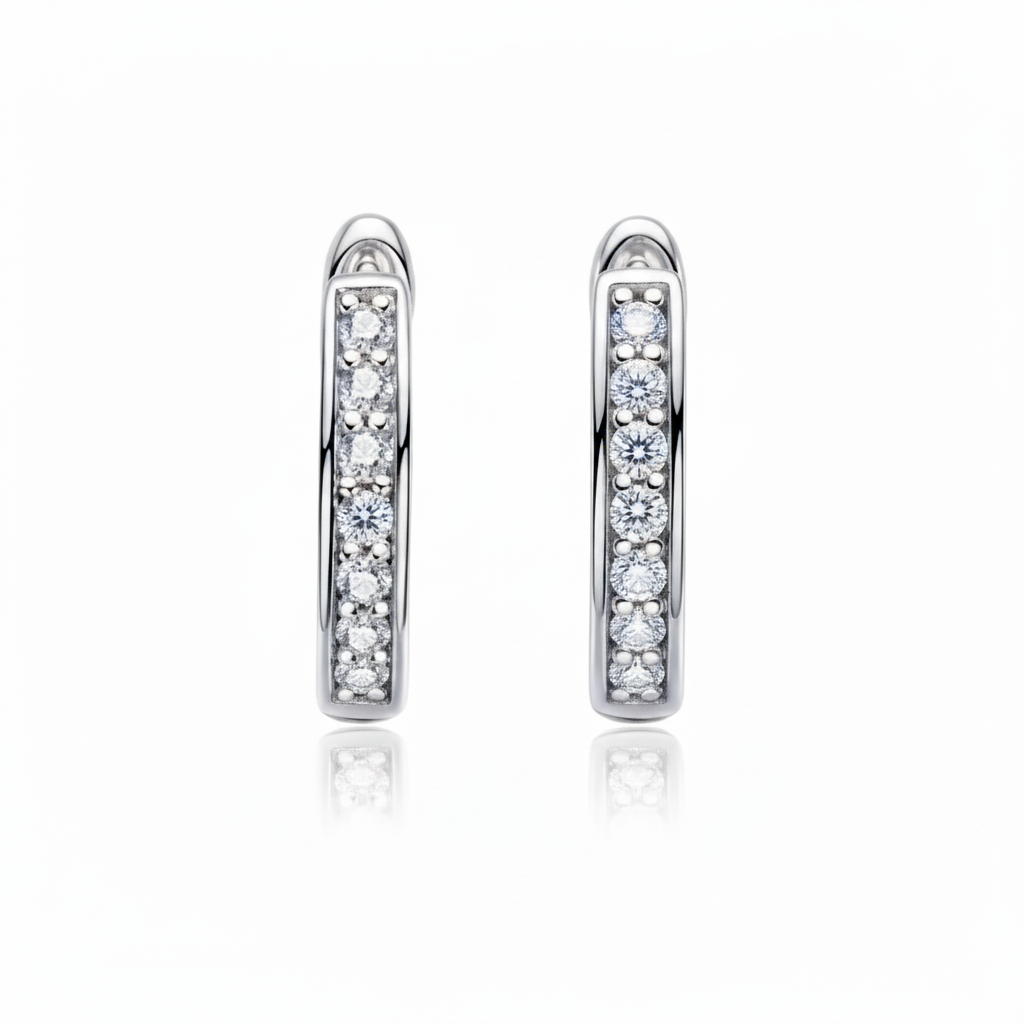 Boucles D'oreilles Créole Moissanite D Color VVS1 - June