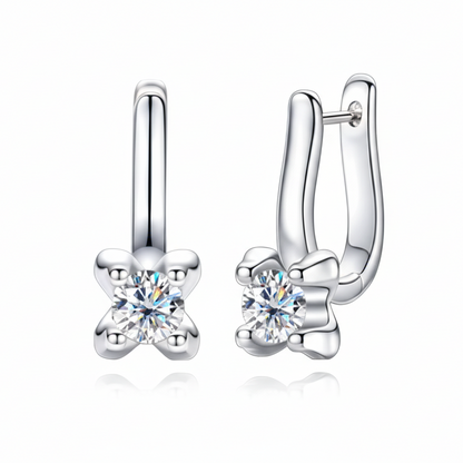 Boucles D'oreilles Dormeuse Moissanite D Color VVS1 - Prune