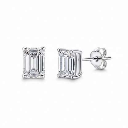 Boucles D'oreilles Emeraude Moissanite D Color VVS1 - Lyra