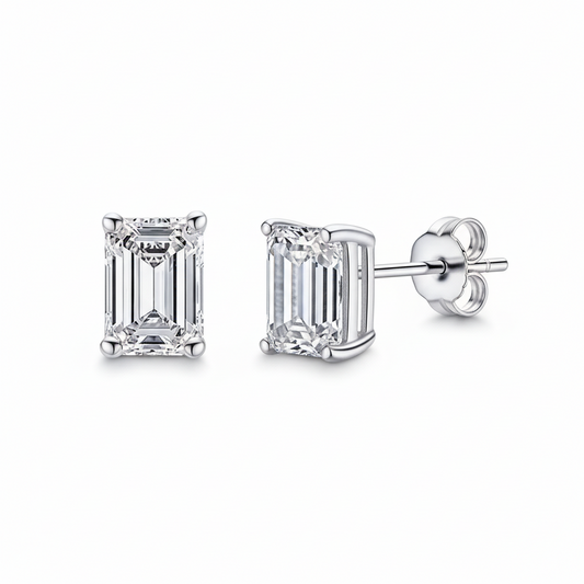 Boucles D'oreilles Emeraude Moissanite D Color VVS1 - Lyra