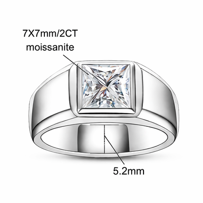 Bague Mariage Homme Moissanite D Color VVS1 - Dimitri
