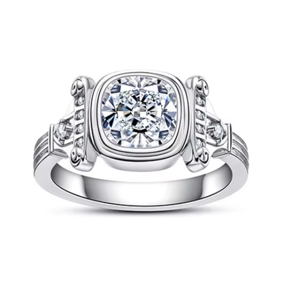 Bague Mariage Homme Moissanite D Color VVS1 - Pierre