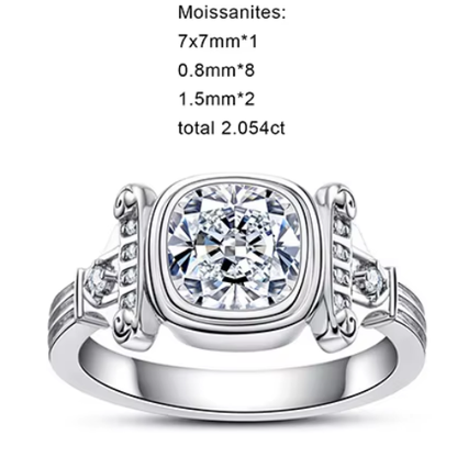 Bague Mariage Homme Moissanite D Color VVS1 - Pierre