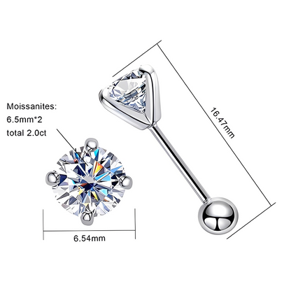 Boucles D'oreilles Clou Moissanite D Color VVS1 - Sora