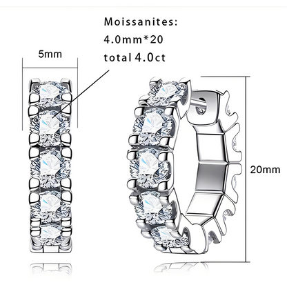 Boucles D'oreilles Créole Moissanite D Color VVS1 - Elle