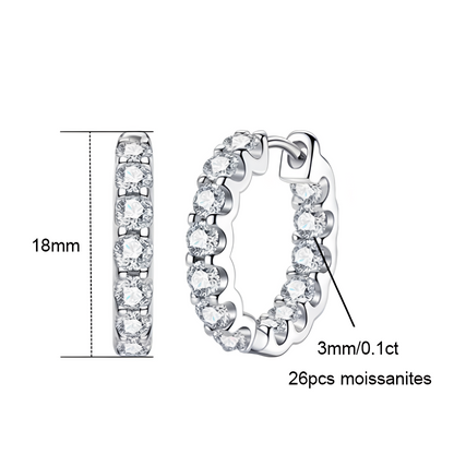 Boucles D'oreilles Créole Moissanite D Color VVS1 - Isa