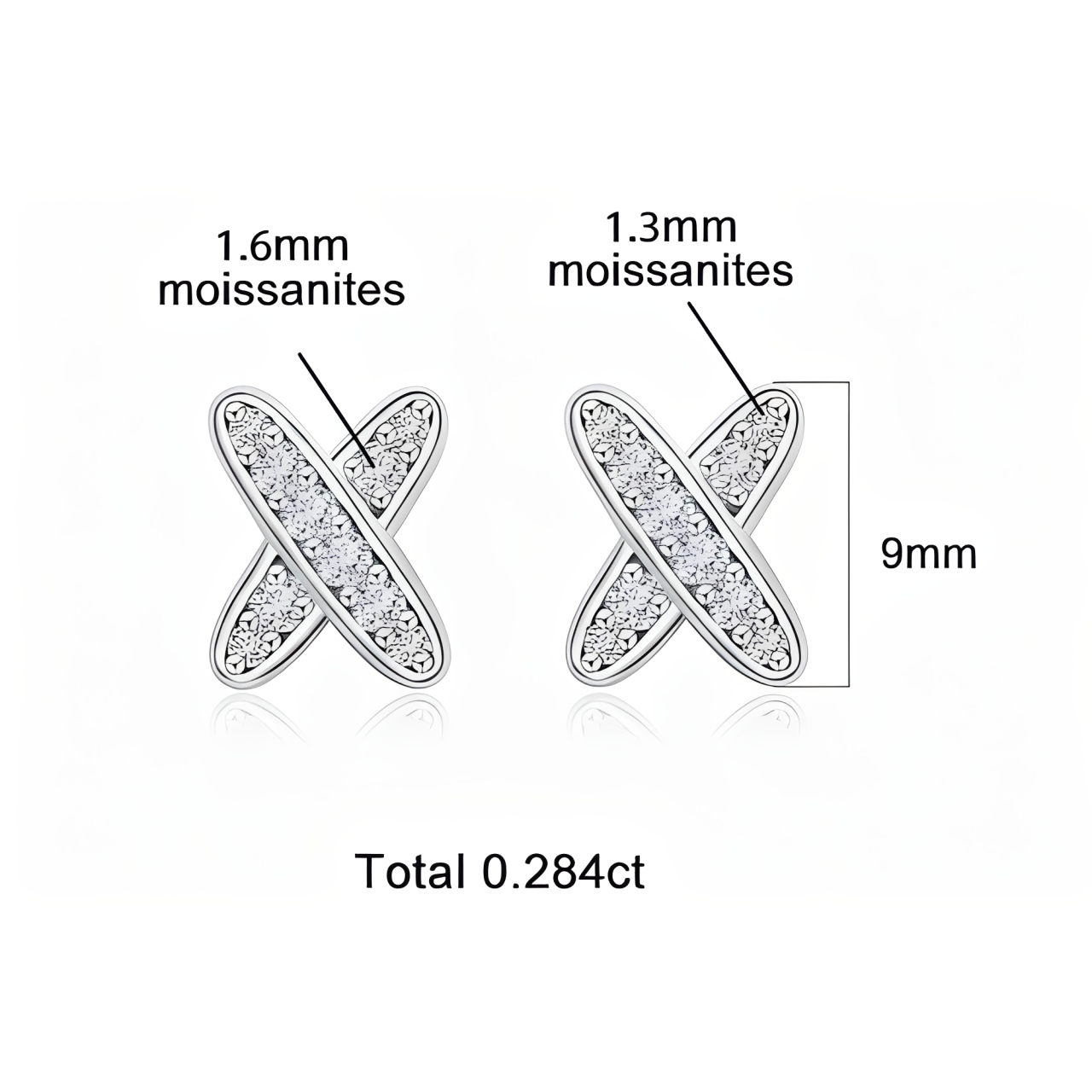 Boucles D'oreilles Croix Moissanite D Color VVS1 - Stella