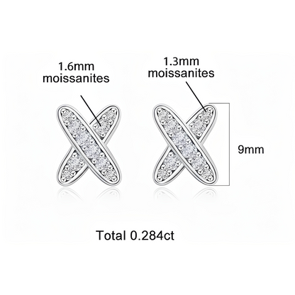 Boucles D'oreilles Croix Moissanite D Color VVS1 - Stella