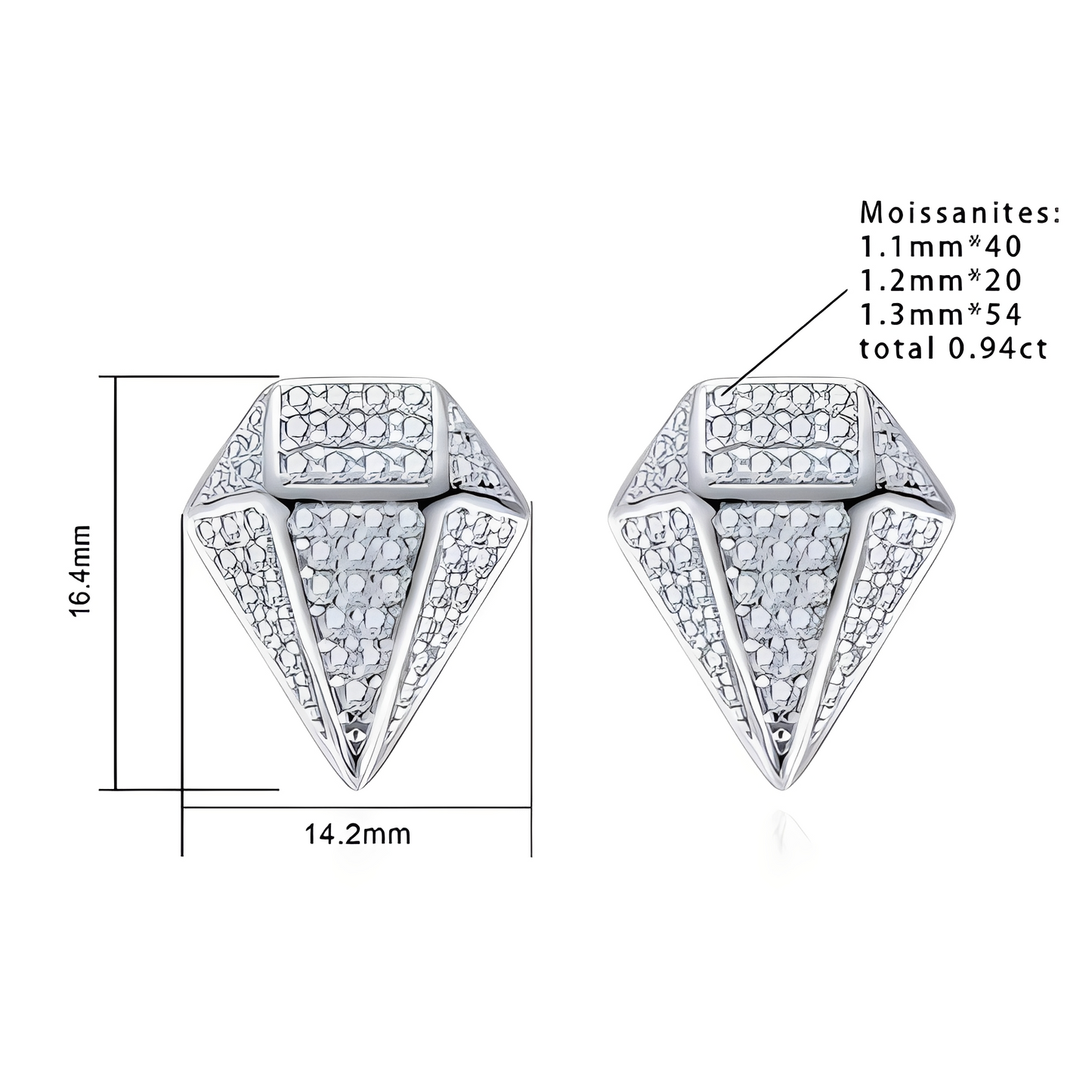 Boucles D'oreilles Losange Moissanite D Color VVS1 - Eos