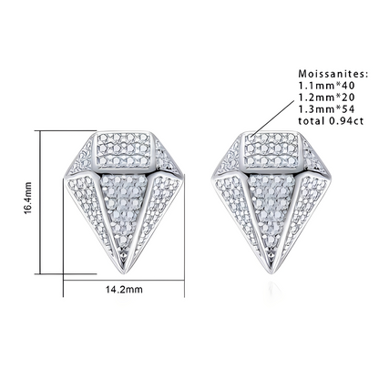 Boucles D'oreilles Losange Moissanite D Color VVS1 - Eos