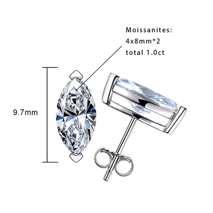 Boucles D'oreilles Marquise Moissanite D Color VVS1 - Swany