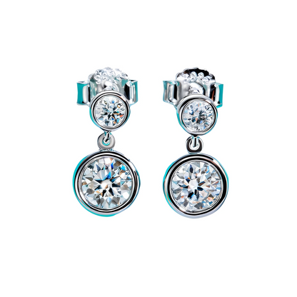 Boucles D'oreilles Pendantes Moissanite D Color VVS1 - Dahlia