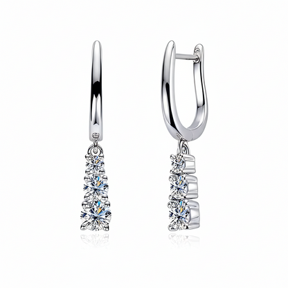 Boucles D'oreilles Pendantes Moissanite D Color VVS1 - Plume