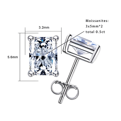 Boucles D'oreilles Puces Moissanite D Color VVS1 - Raven