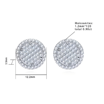 Boucles D'oreilles Ronde Moissanite D Color VVS1 - Hip Hop