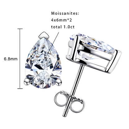 Boucles D'oreilles Stud Moissanite D Color VVS1 - Océane