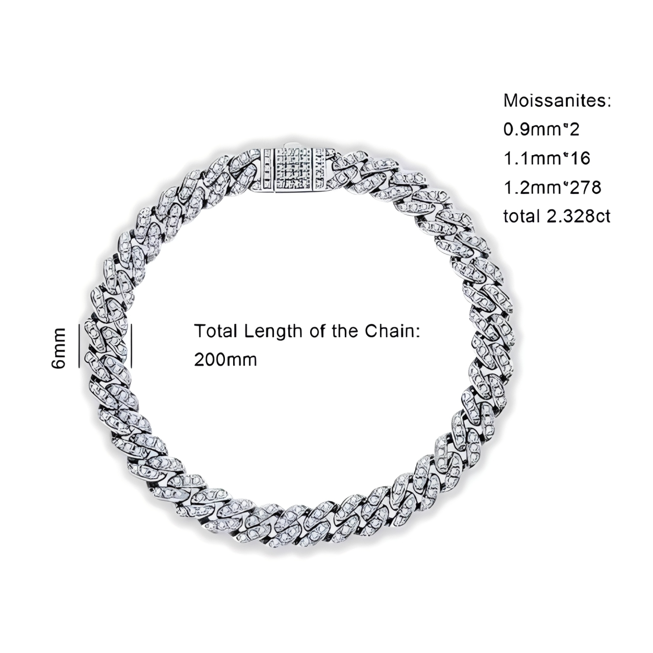 Bracelets Femme Moissanite D Color VVS1 - Hip Hop
