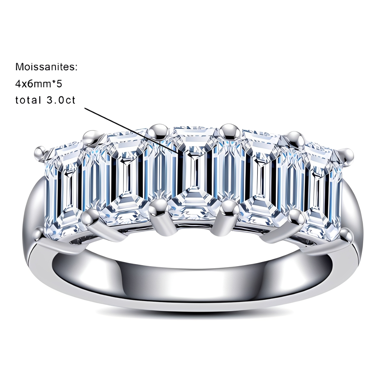 Bague de Mariage Moissanite D Color VVS1 - Alice