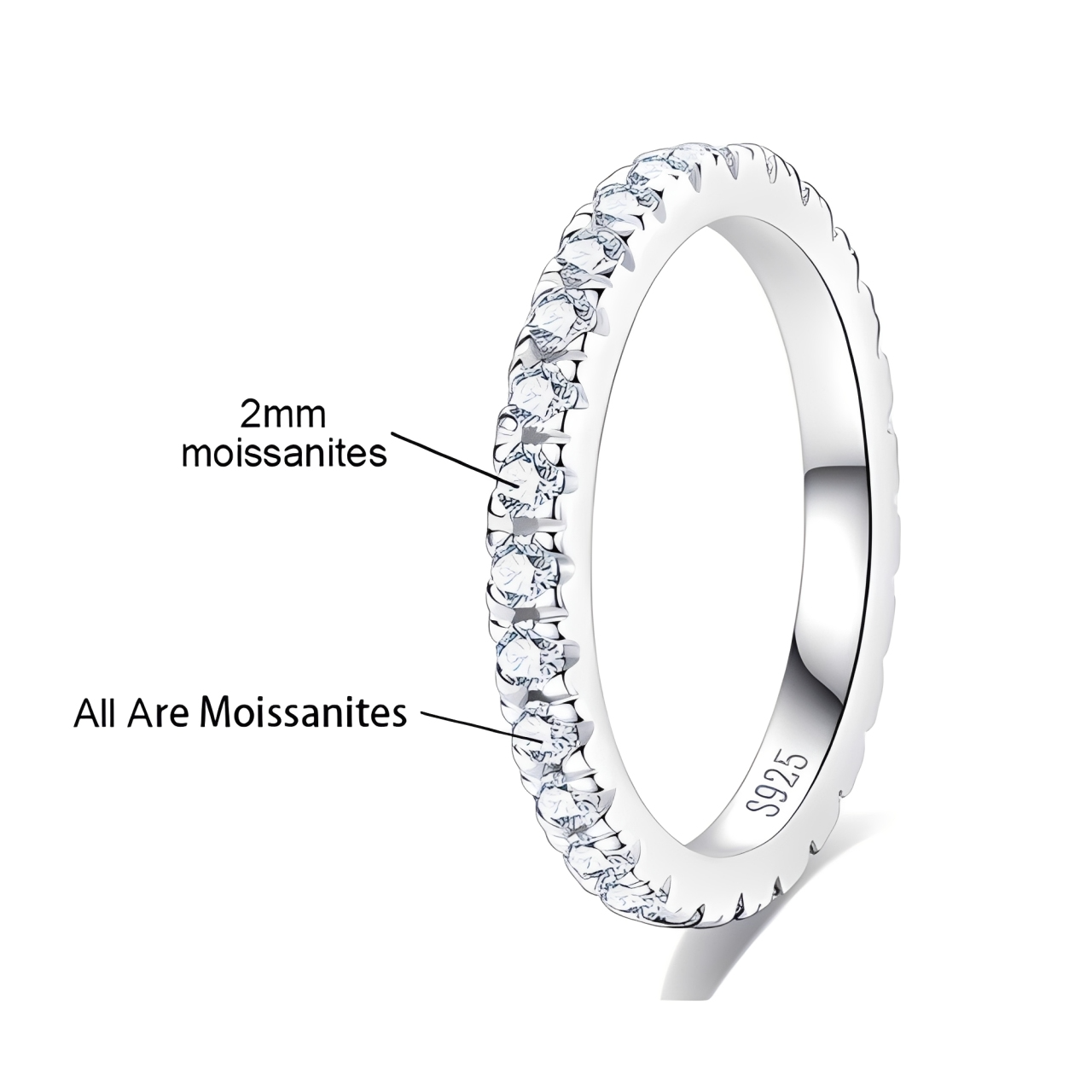 Bague Mariage Moissanite D Color VVS1 - Constance