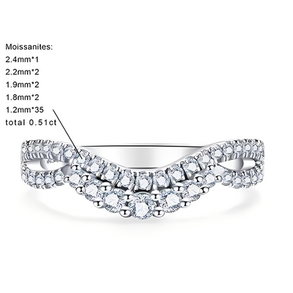 Alliance de Mariage Femme Moissanite D Color VVS1 - Éléonore