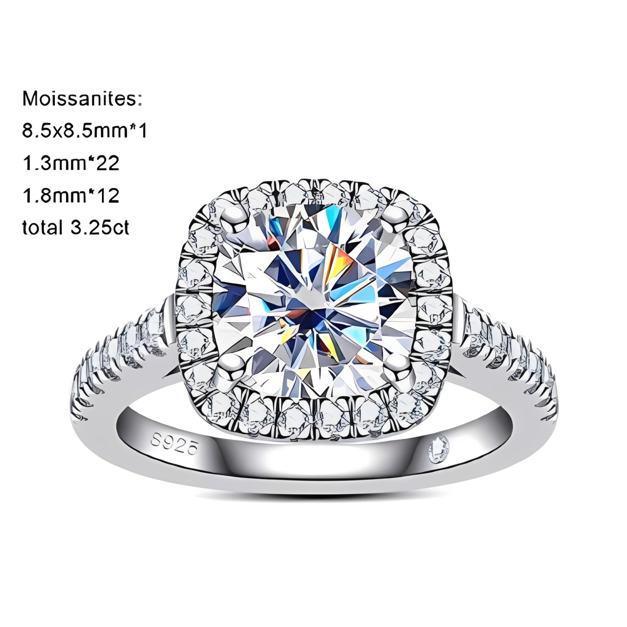 Bague de Fiançailles Femme Moissanite D Color VVS1 - Jade