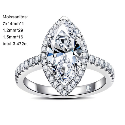 Bague de Fiançailles Femme Moissanite D Color VVS1 - Flore