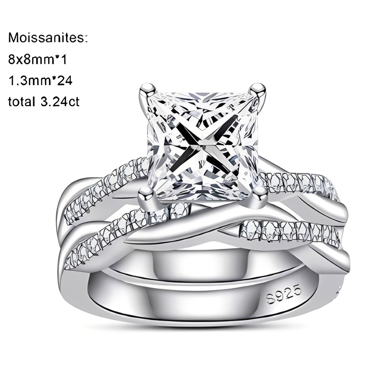 Bague de Fiançailles Femme Moissanite D Color VVS1 - Luna