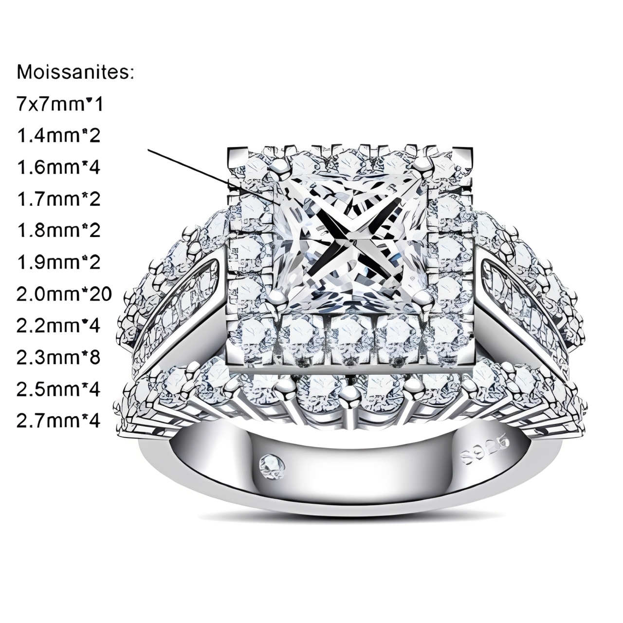 Bague de Fiançailles Femme Moissanite D Color VVS1 - Alexina