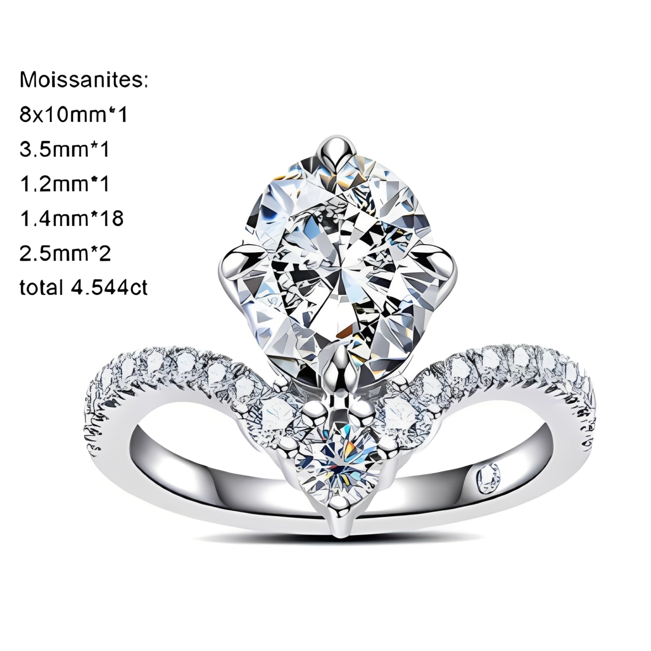 Bague de Fiançailles Femme Moissanite D Color VVS1 - Almira