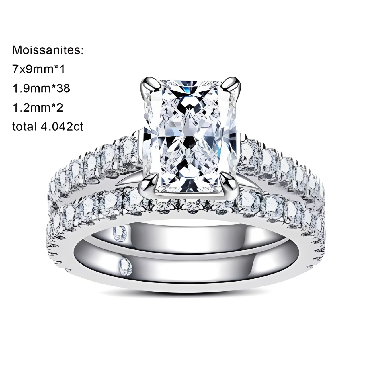 Bague de Fiançailles Moissanite D Color VVS1 - Amandina