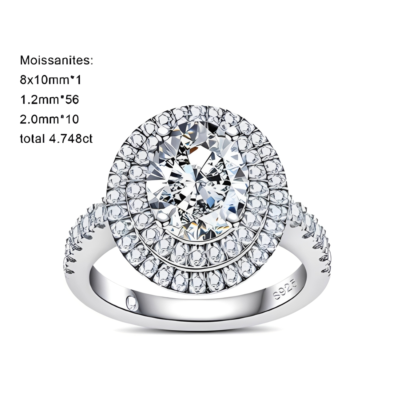Bague de Fiançailles Femme Moissanite D Color VVS1 - Amata