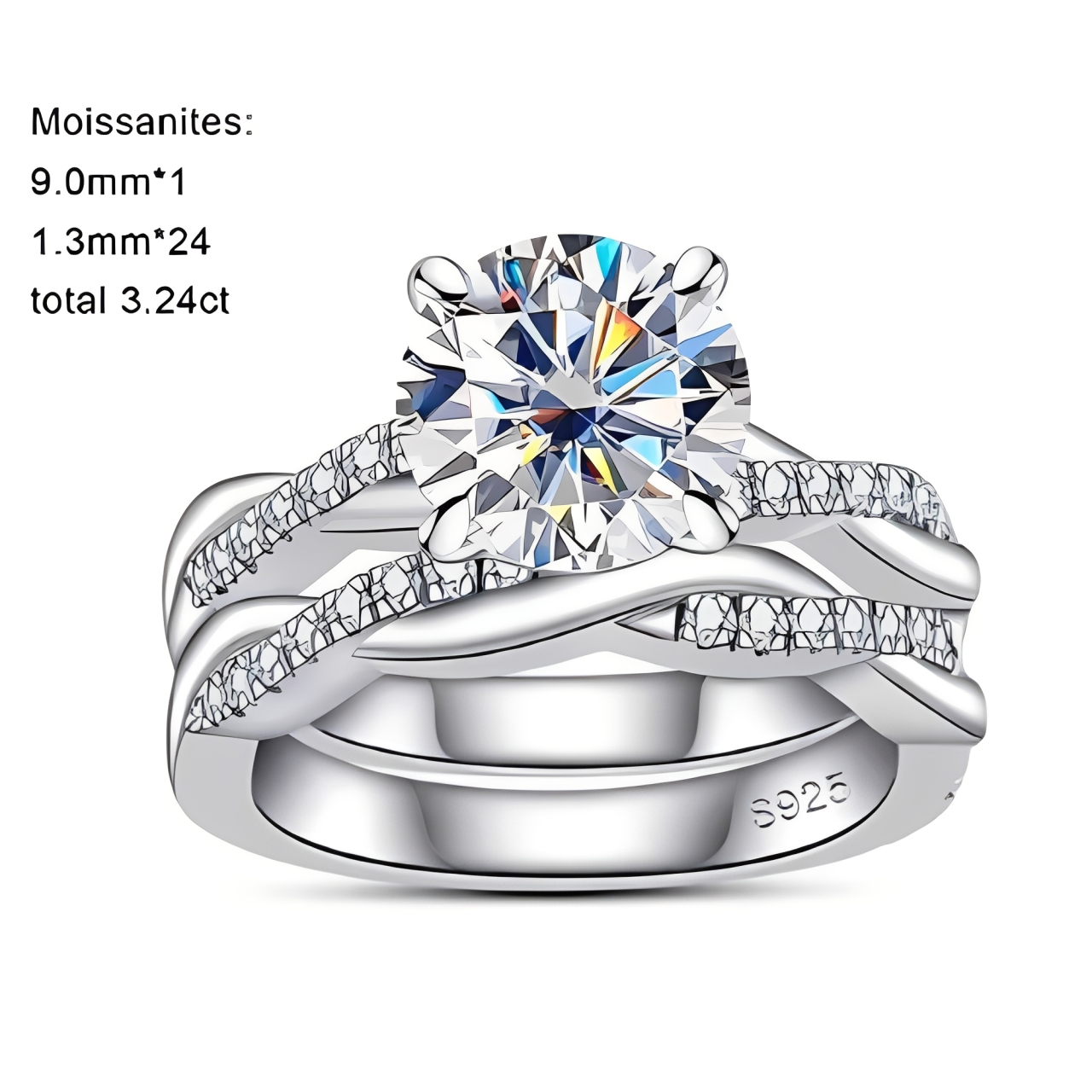 Bague de Fiançailles Femme Moissanite D Color VVS1 - Aïnoa