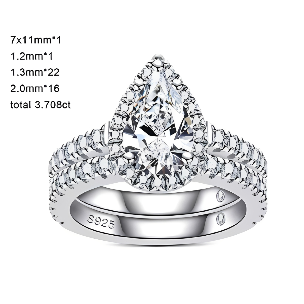 Bague de Fiançailles Femme Moissanite D Color VVS1 - Paolina