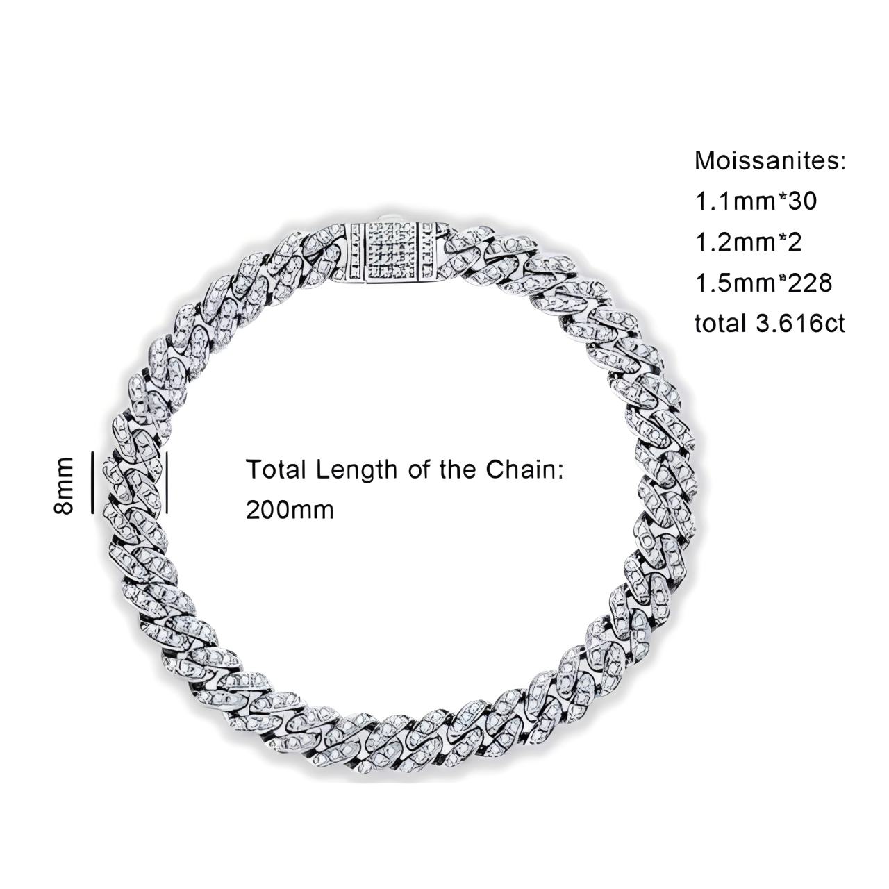 Bracelets Femme Moissanite D Color VVS1 - Hip Hop