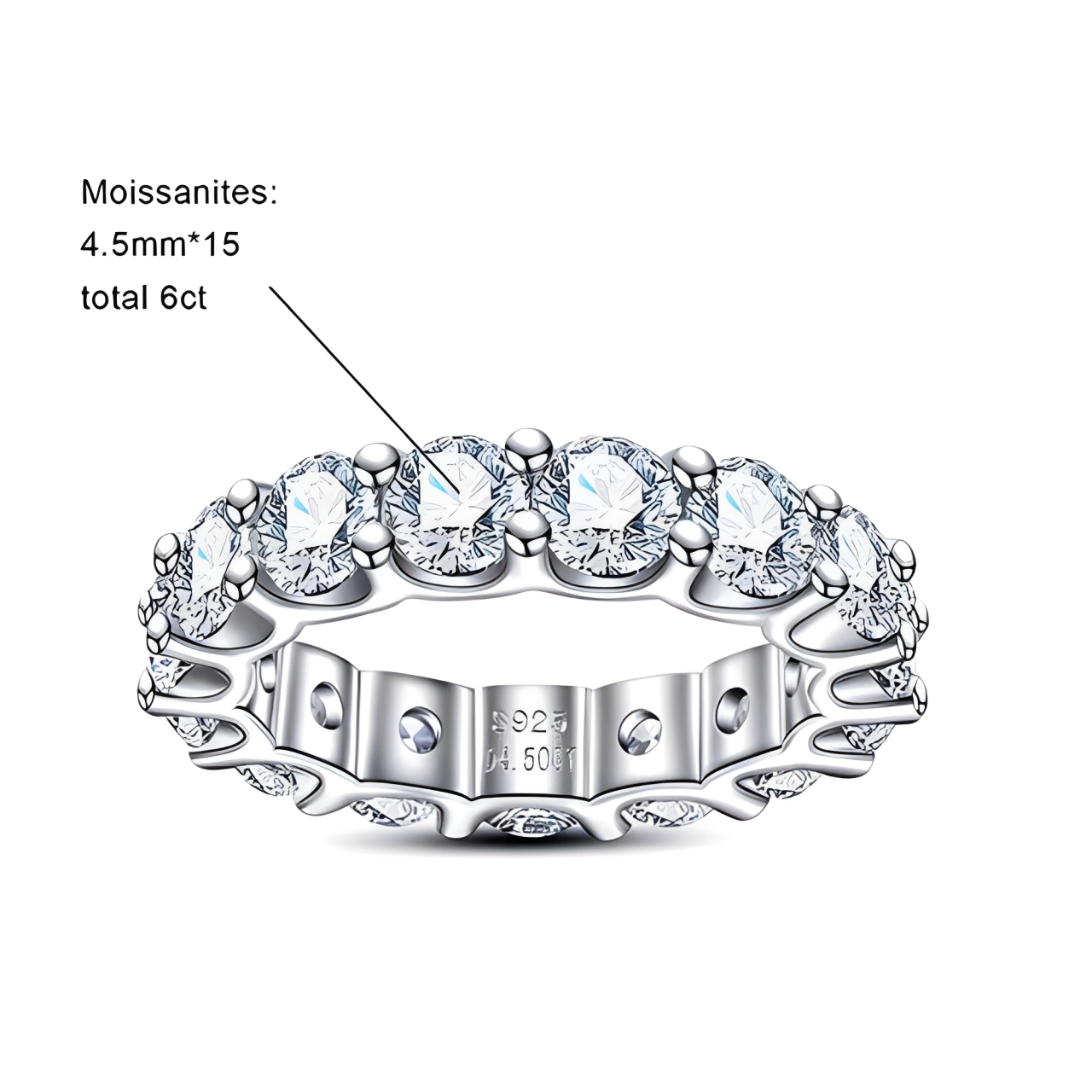 Alliance de Mariage Femme Moissanite D Color VVS1 - Juliette