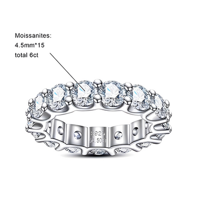 Alliance de Mariage Femme Moissanite D Color VVS1 - Juliette