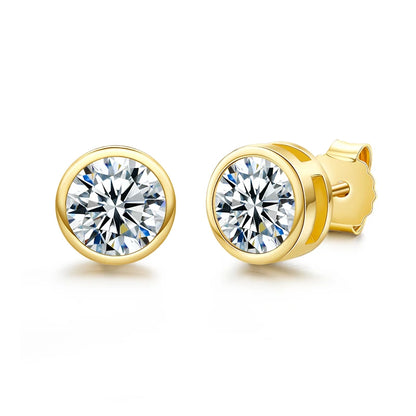 Boucles D'oreilles Ronde Moissanite D Color VVS1 - Brune