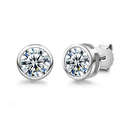 Boucles D'oreilles Ronde Moissanite D Color VVS1 - Brune