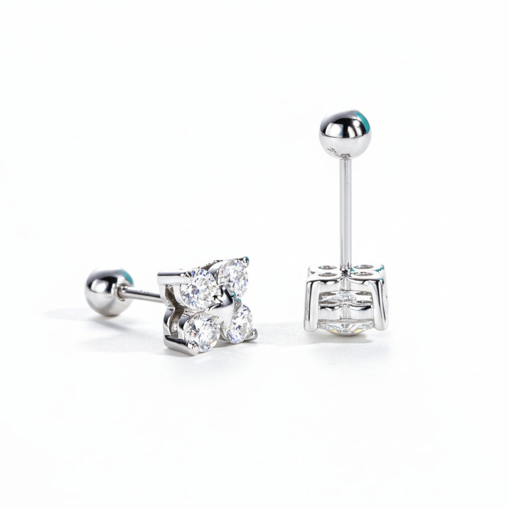 Boucles D'oreilles Croix Moissanite D Color VVS1 - Castille