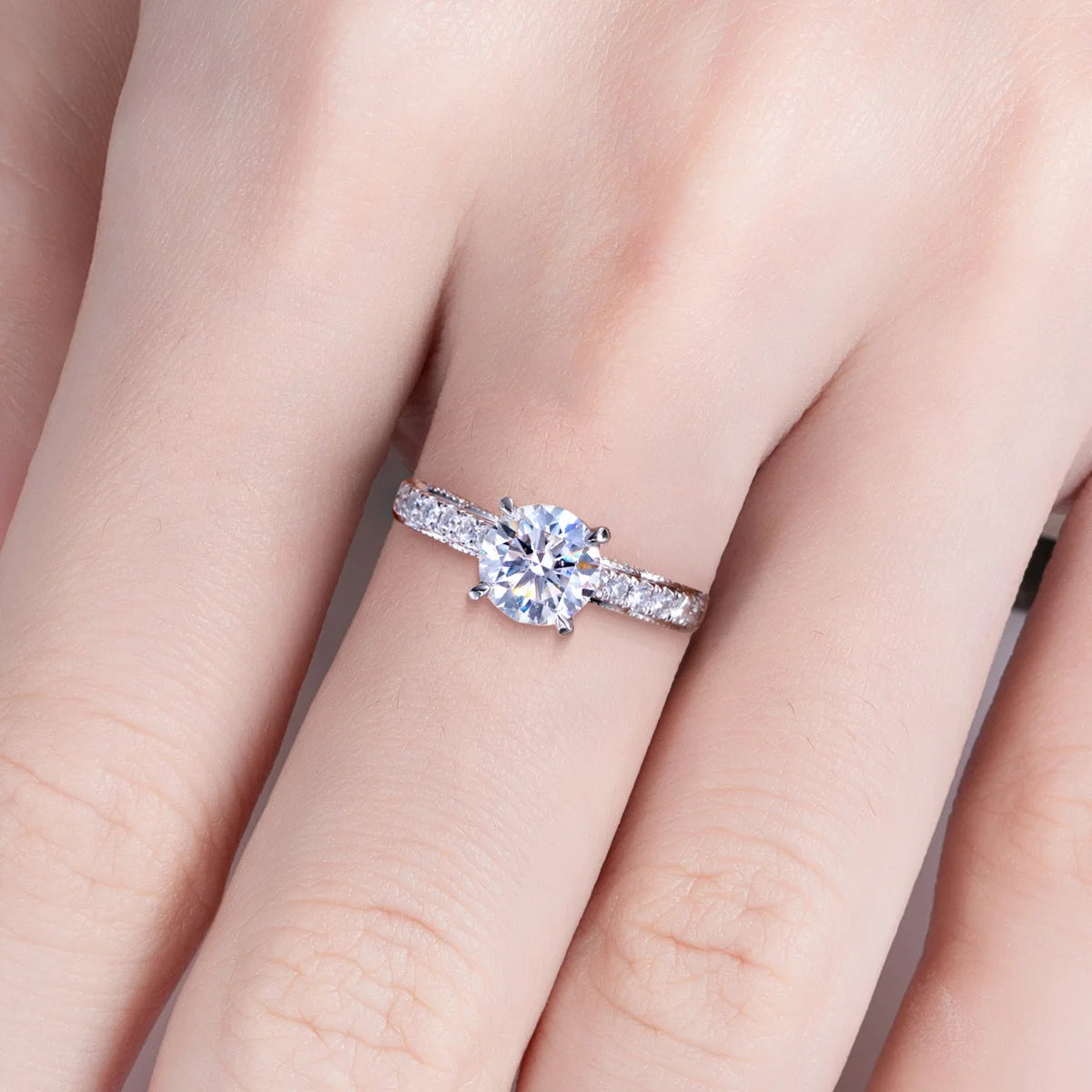Bague de Fiançailles Moissanite D Color VVS1 - Anaé