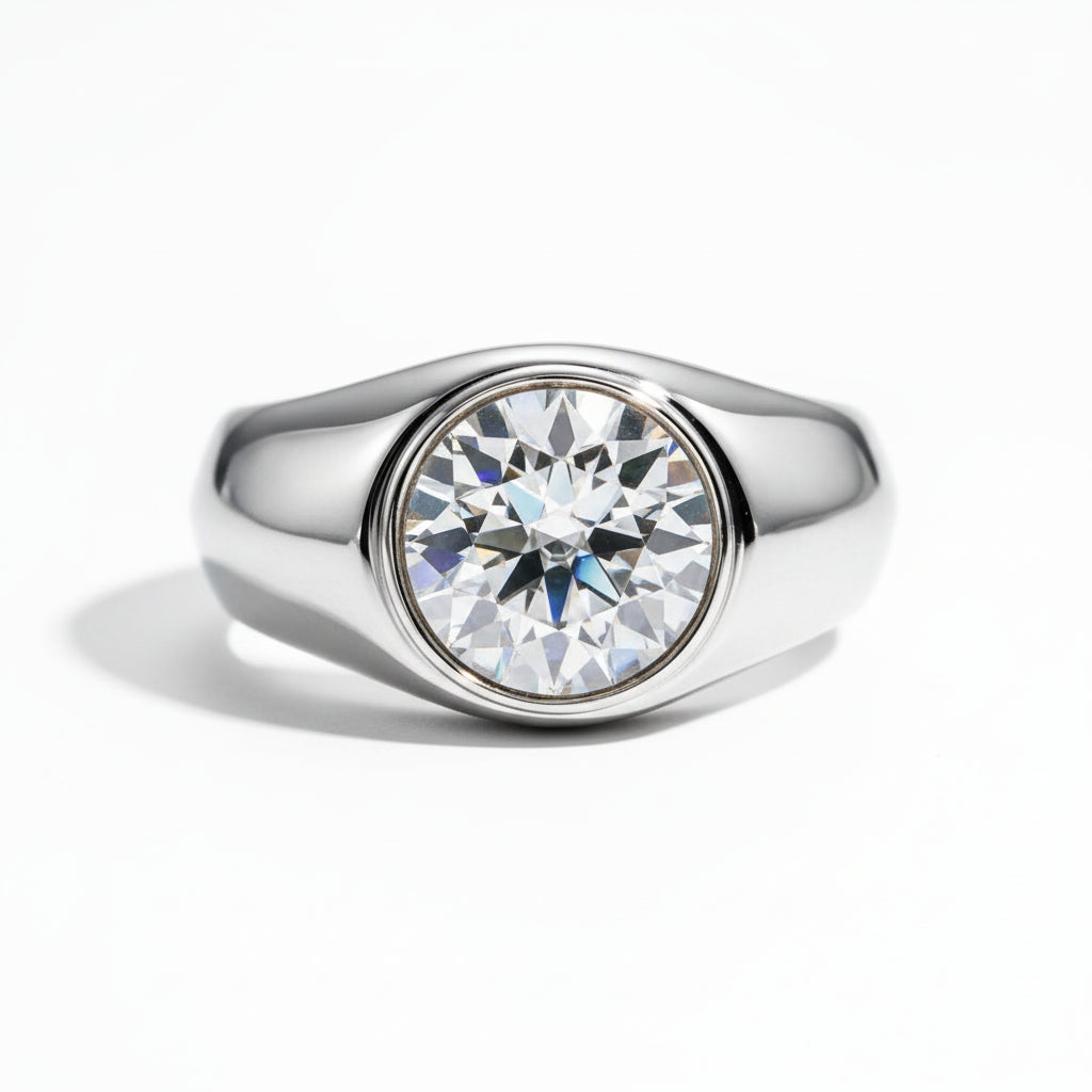 Bague Mariage Homme Moissanite D Color VVS1 - Alex