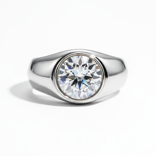 Bague Mariage Homme Moissanite D Color VVS1 - Alex