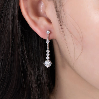 Boucles D'oreilles Pendantes Moissanite D Color VVS1 - Aleïa