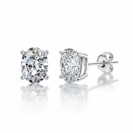 Boucles D'oreilles Ovales Moissanite D Color VVS1 - Luna