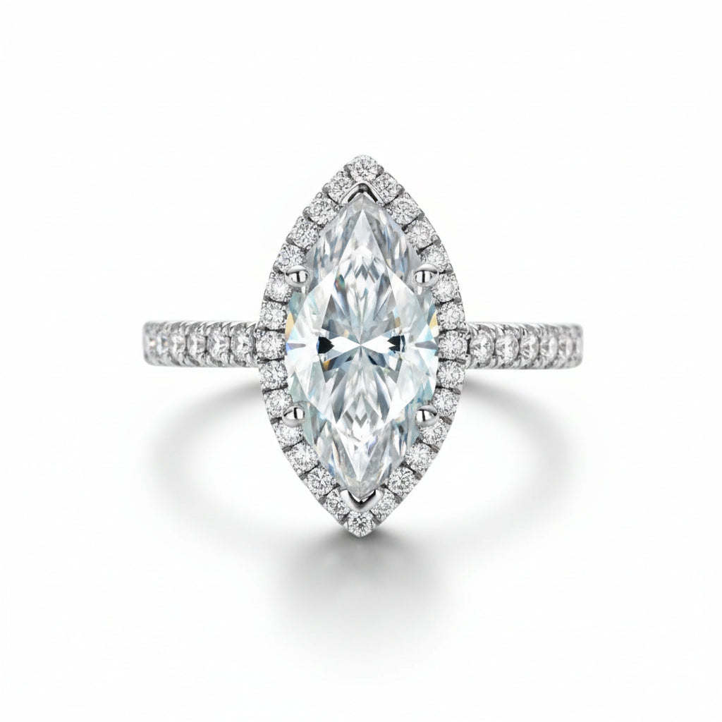 Bague de Fiançailles Femme Moissanite D Color VVS1 - Flore