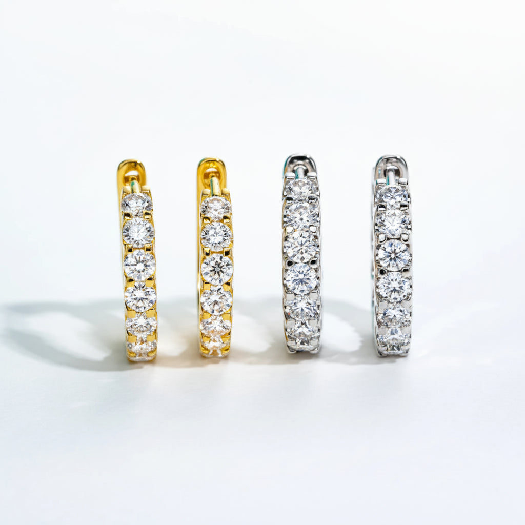 Boucles D'oreilles Créole Moissanite D Color VVS1 - Isa