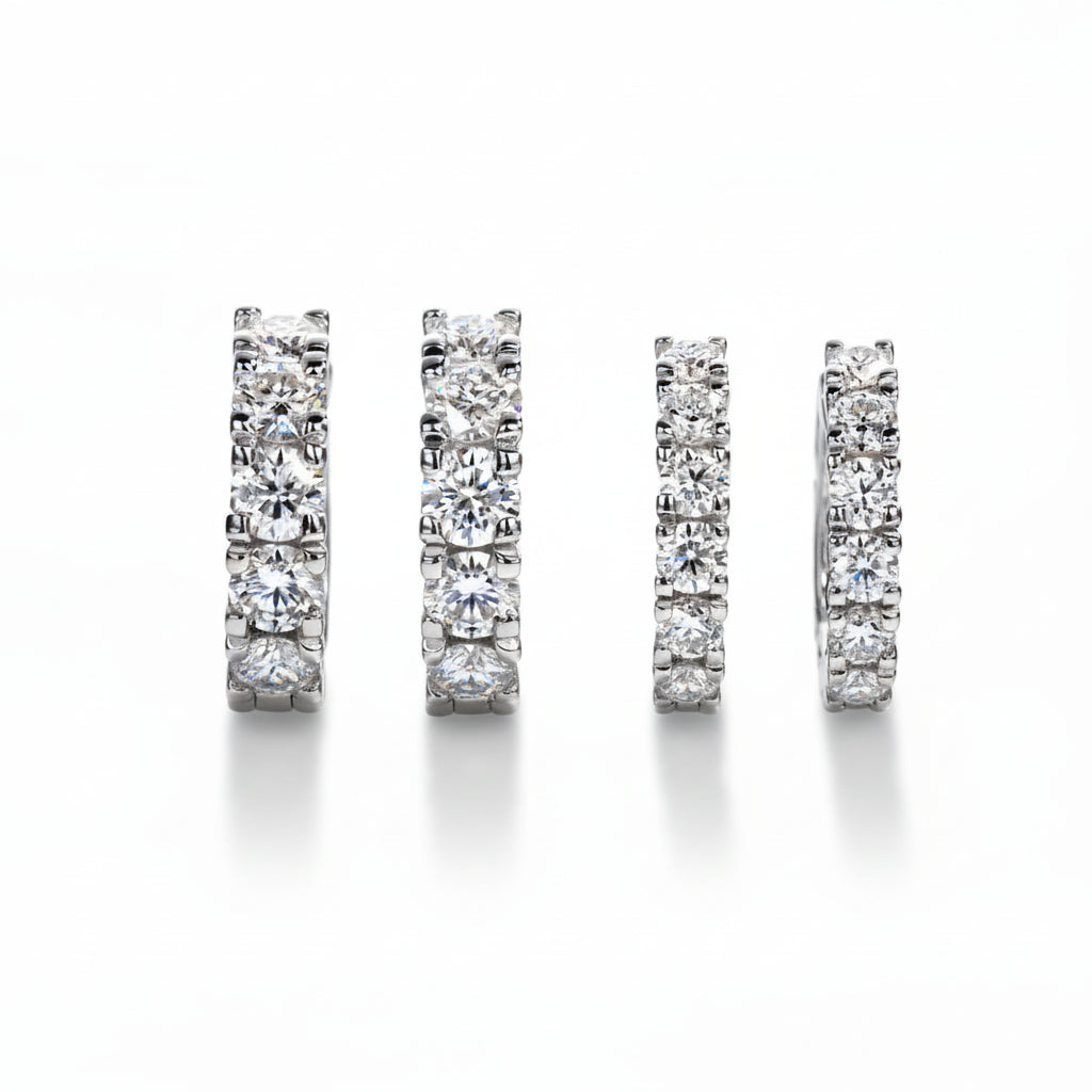 Boucles D'oreilles Créole Moissanite D Color VVS1 - Elle