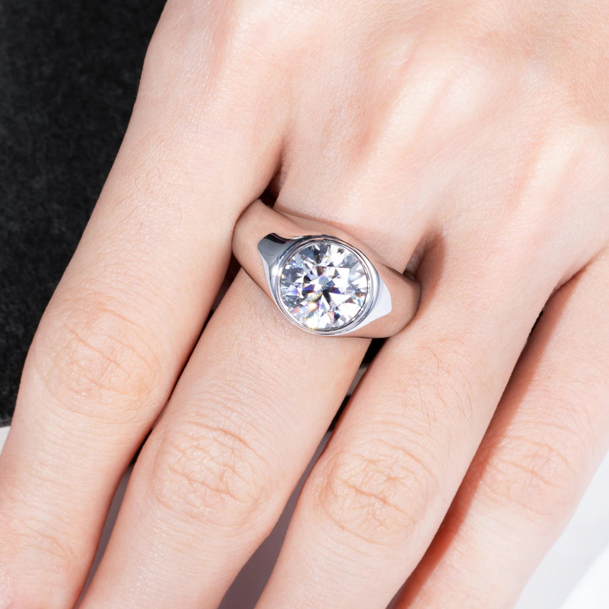 Bague Mariage Homme Moissanite D Color VVS1 - Alex